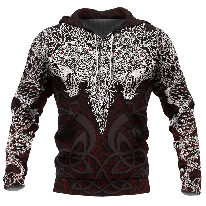 1sttheworld Hoodie - Three Wolf With Yggdrasil A35