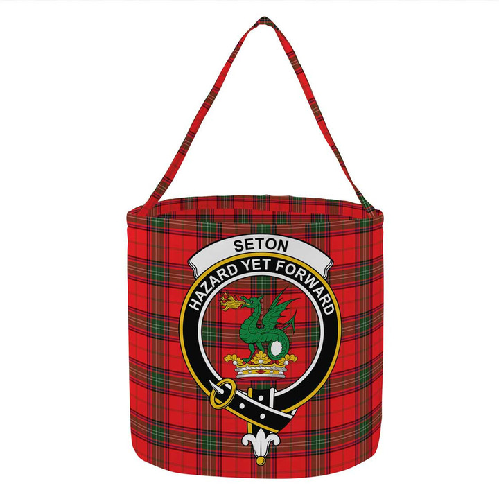Seton Modern Tartan Candy Bag With Scottish Clans Crest T5