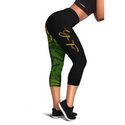 (Custom) Kanaka Maoli (Hawaiian) Capris, Polynesian Tiki Plumeria Banana Leaves Reggae Personal Signature