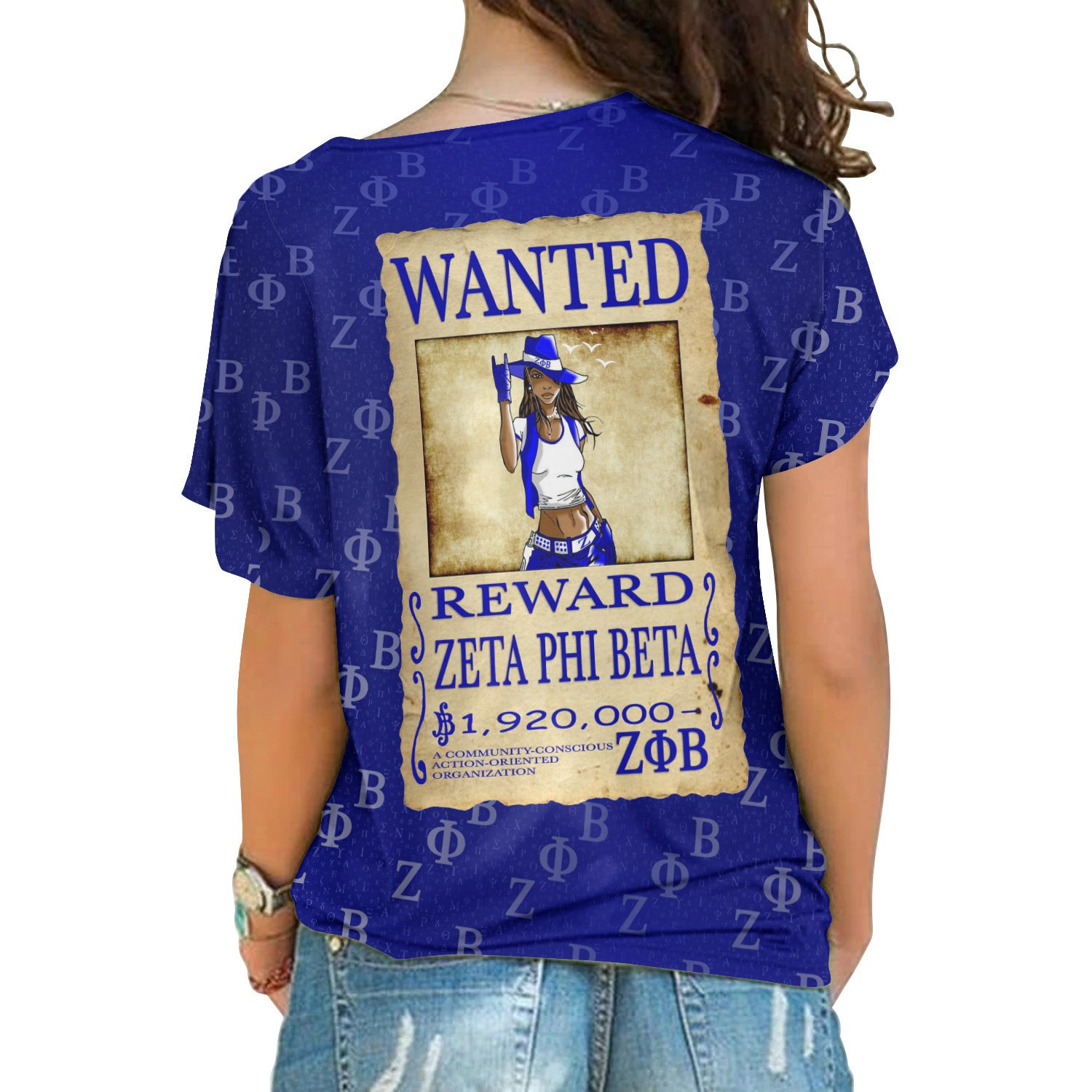 Zeta Phi Beta Wanted One Shoulder Shirt A35 | Africazone.store