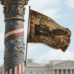 American 250 Years Flag | 1776-2026 Flag With Trump & American Eagle Vintage Style We The People T5