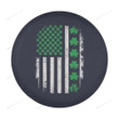 US American Flag With Shamrocks Spare Tire Cover - Jeep Tire Covers