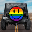 Smiley Face Rainbow Spare Tire Cover - Jeep Tire Covers