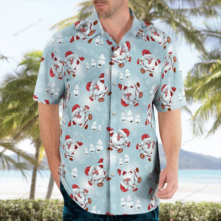 Santa Claus Playing in Snow Christmas Hawaiian Shirt Best Christmas Gift Ideas