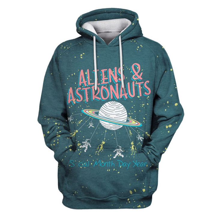 Flowermoonz Aliens And Astronauts OuterSpace Custom T-shirt - Hoodies Apparel