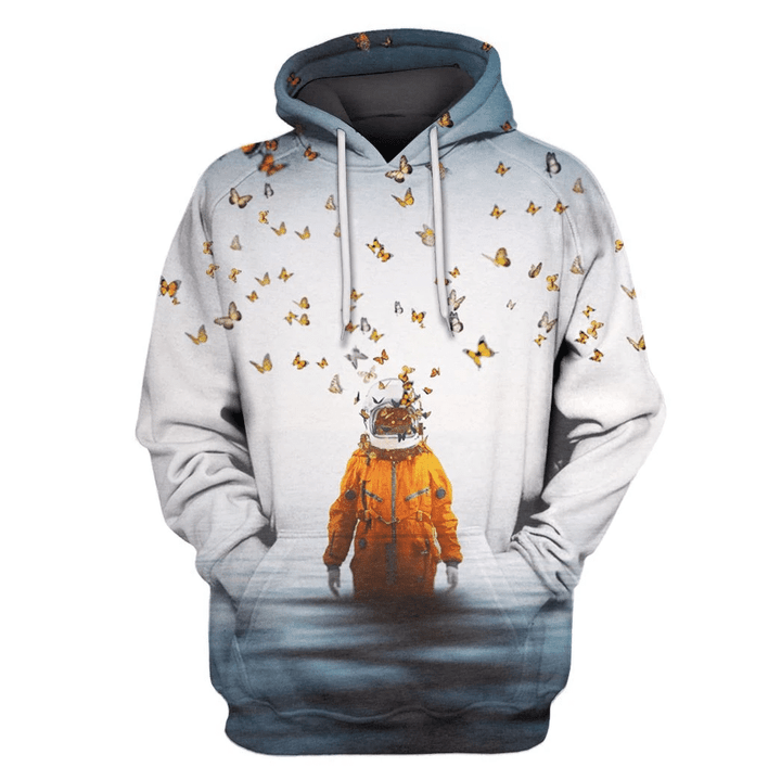 Flowermoonz Astronaut and Butterflies Underwater Custom T-shirt - Hoodies Apparel