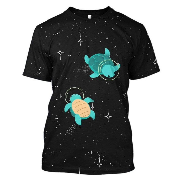 Flowermoonz turtle astronaut Custom T-shirt - Hoodies Apparel