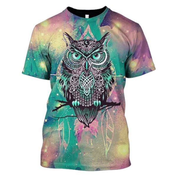 Flowermoonz 3d Owl Hoodies - T-Shirt Apparel