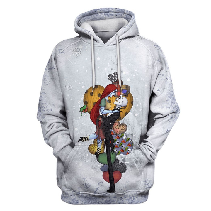 Flowermoonz Jack and Sally in winter Custom T-shirt - Hoodies Apparel