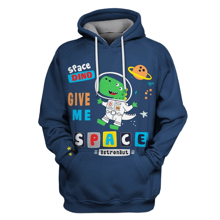 Flowermoonz Astronaut Dino OuterSpace Custom T-shirt - Hoodies Apparel