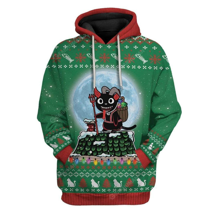 Flowermoonz Ugly Demon Puss Christmas Custom T-Shirts Hoodies Apparel