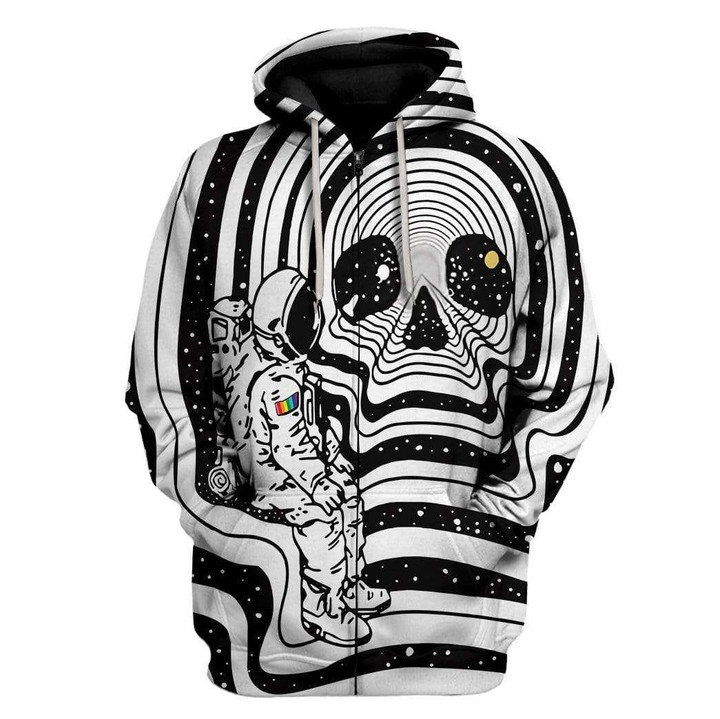 Flowermoonz 3D Skull Astronaut Custom T-Shirts Hoodies Apparel