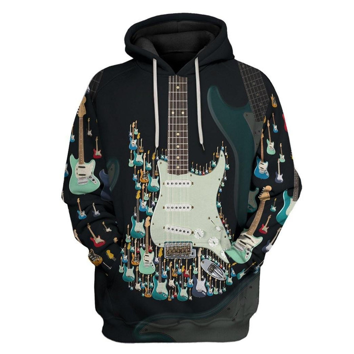 Flowermoonz 3D Electric Guitar Custom Tshirt Hoodie Apparel