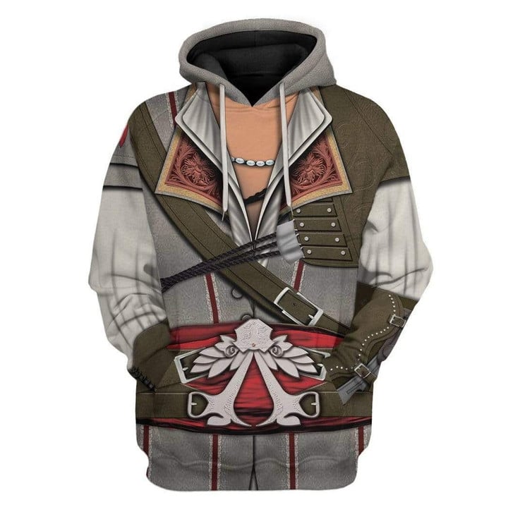Flowermoonz 3D Cosplay Assassin Creed Ezio Auditore Custom T-Shirts Hoodies Apparel