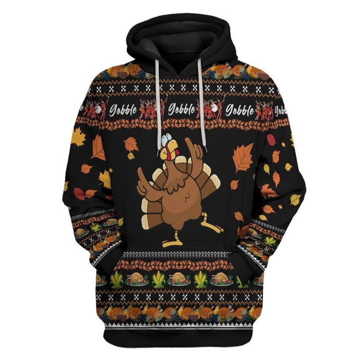 Flowermoonz 3D Thanksgiving Turkey Ugly Sweaters Custom Hoodie Apparel