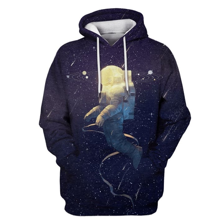 Flowermoonz Astronaut Rotating around Planet Custom T-shirt - Hoodies Apparel