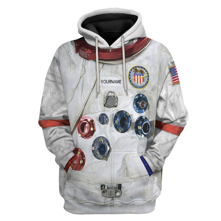 Flowermoonz 3D Young A7 LB Apollo 16 Pressure Suit Space Suit Custom Name Tshirt Hoodie Apparel