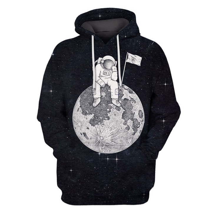 Flowermoonz The Lonely Astronut OuterSpace Custom T-shirt - Hoodies Apparel