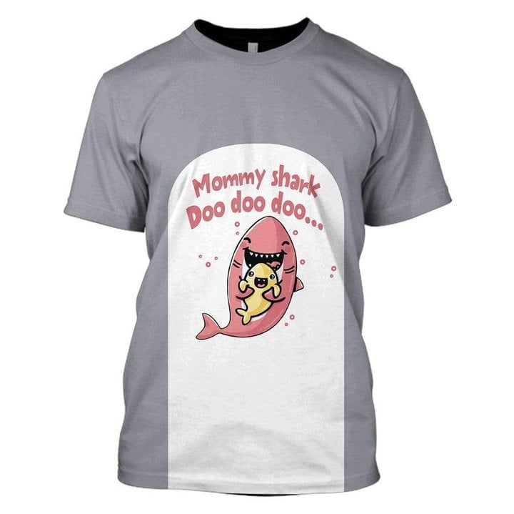 Flowermoonz MOMMY SHARK Custom T-shirt - Hoodies Apparel
