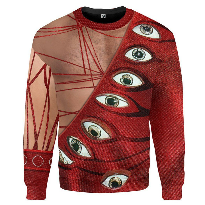 Flowermoonz 3D Freddie Mercury Eyeball Suit Custom Sweatshirt Apparel