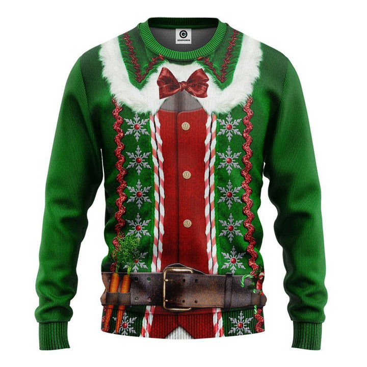 Flowermoonz 3D Christmas Elf Custom Sweatshirt Apparel