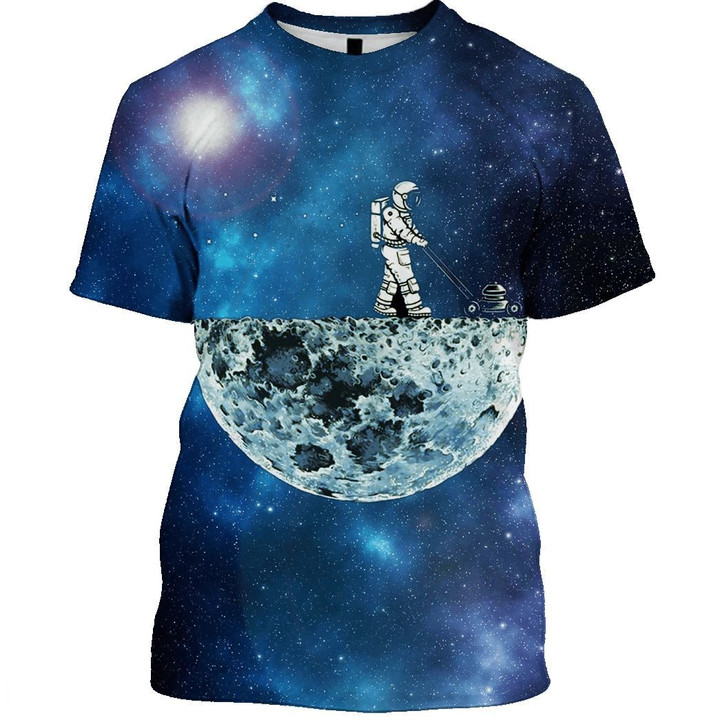 Flowermoonz Astronaut in the moon's surface Custom T-shirt - Hoodies Apparel