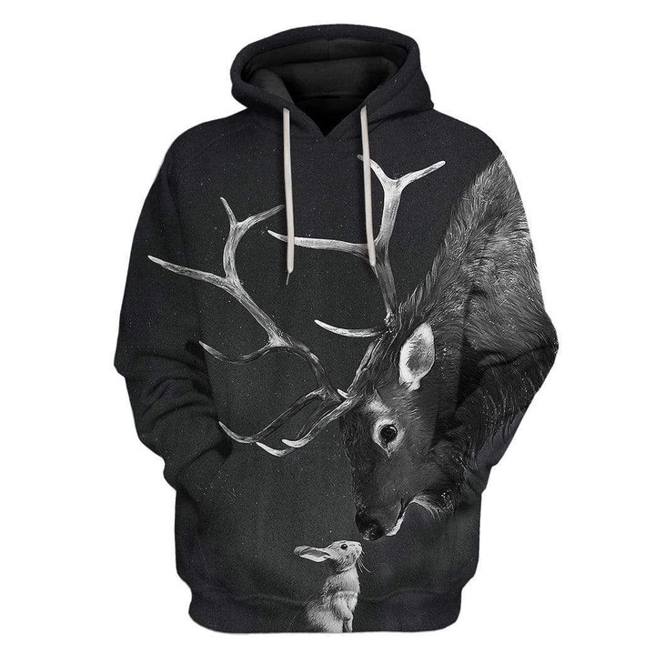 Flowermoonz Custom T-shirt - Hoodies Deer With Rabbit