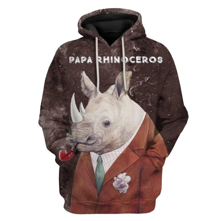 Flowermoonz Custom T-shirt - Hoodies PAPA Rhinoceros