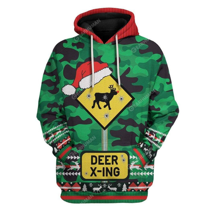 Flowermoonz Ugly Deer Xing Christmas Hoodie T-Shirts Apparel