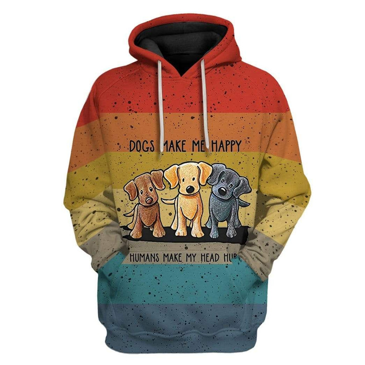 Flowermoonz Custom T-shirt - Hoodies Dogs Make Me Happy Humans Make My Head Hurt