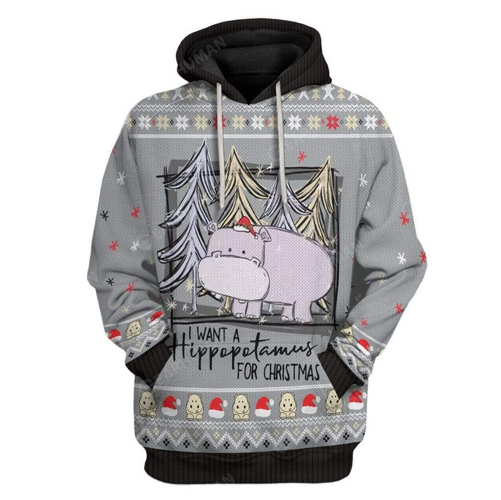 Flowermoonz Ugly I Want A Hippopotamus For Christmas Custom T-Shirts Hoodies Apparel