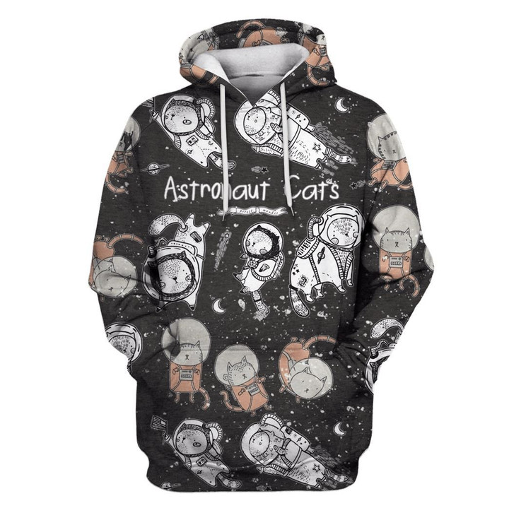 Flowermoonz Astronaut Cat OuterSpace Custom T-shirt - Hoodies Apparel