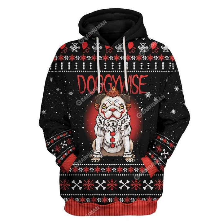 Flowermoonz Ugly Christmas Doggywise Hoodie T-Shirts Apparel