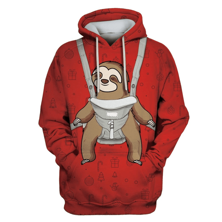Flowermoonz Baby Sloth On Christmas Custom T-shirt - Hoodies Apparel