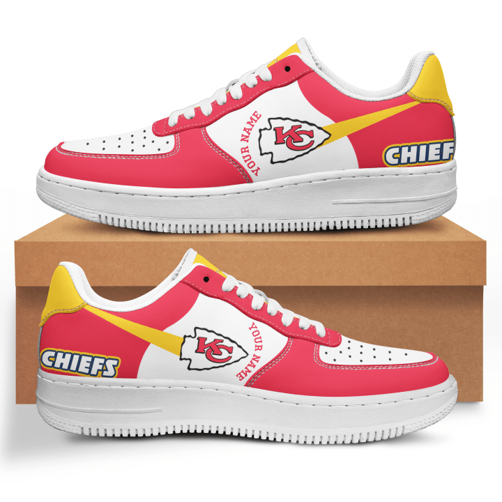 Customized Name Football NFL Kansas City Chiefs Air Force Shoes NH17122107DH
