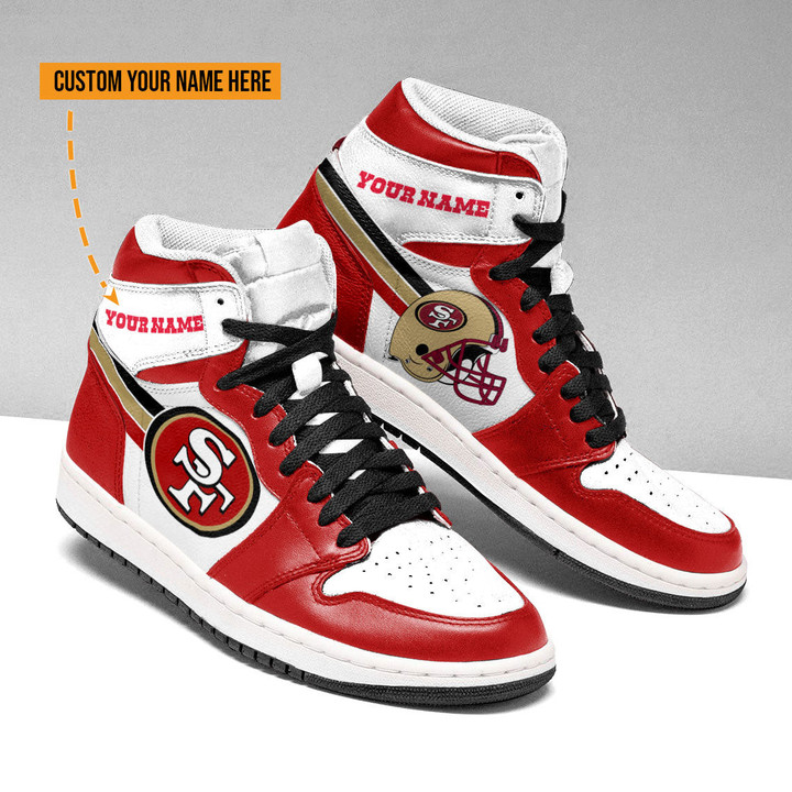 Customized Name San Francisco 49ers Air Jordan AJ1 Shoes NTN27012208 ML