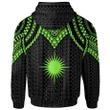 Alohawaii Clothing, Zip Hoodie Marshall Islands Custom Personalised, Polynesian Armor Style Green | Alohawaii.co