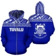 Alohawaii Clothing, Zip Hoodie Tuvalu Polynesian Horizontal Blue | Alohawaii.co