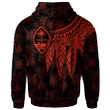 Alohawaii Clothing, Zip Hoodie Guam Personalised, Polynesian Wings (Red) | Alohawaii.co
