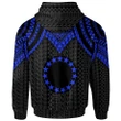 Alohawaii Clothing, Zip Hoodie Cook islands Custom Personalised, Polynesian Armor Style Blue | Alohawaii.co