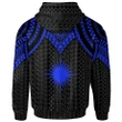 Alohawaii Clothing, Zip Hoodie Marshall Islands Custom Personalised, Polynesian Armor Style Blue | Alohawaii.co