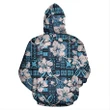 Alohawaii Clothing, Zip Hoodie Fiji Tapa Hibiscus Blue | Alohawaii.co