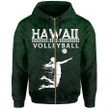 Alohawaii Clothing, Zip Hoodie Polynesian Volleyball Sport Kakau Hawaii Green | Alohawaii.co