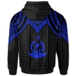 Alohawaii Clothing, Zip Hoodie Vanuatu Custom Personalised, Polynesian Armor Style Blue | Alohawaii.co
