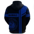 Alohawaii Clothing, Zip Hoodie Polynesian King Kanaka Map Seal Of Hawaii, Blue | Alohawaii.co
