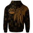 Alohawaii Clothing, Zip Hoodie Vanuatu, Polynesian Wings (Golden) | Alohawaii.co