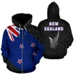 Alohawaii Clothing, Zip Hoodie New Zealand Flag Silver Fern Maori | Alohawaii.co