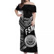 Alohawaii Dress - FSM Off Shoulder Long Dress Happy Independence Day Original Vibes - Black