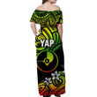 Alohawaii Dress - FSM Yap Off Shoulder Long Dress Unique Vibes - Reggae