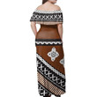 Alohawaii Dress - Fiji Tapa Oldie Off Shoulder Long Dress